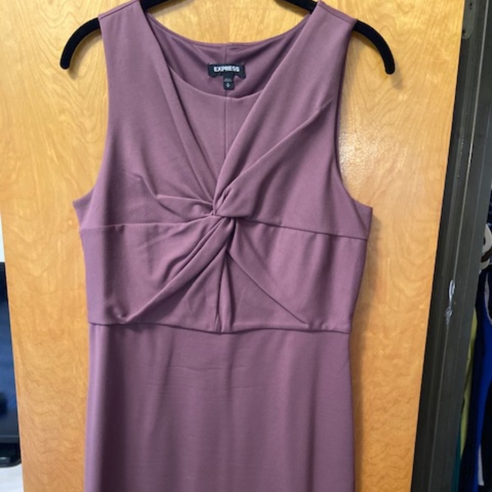 Purple Sleeveless Express Dress with Front Knot